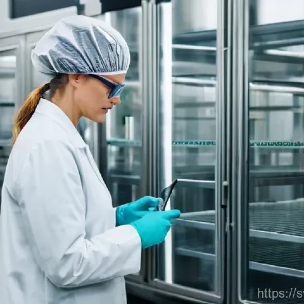 식품위생관리사 직업 만족도 - **Prompt:** A dedicated and professional food hygiene inspector, a woman in her late 30s with a focu...