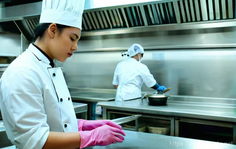 식품위생 위반 문제 해결 사례 - Prompt 1: Food Safety Inspection in a Modern Kitchen**