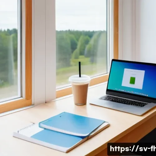 식품위생관리사 필기 시험 대비 무료 강의 - A bright, organized Swedish home study room designed for a food hygiene student preparing for an exa...